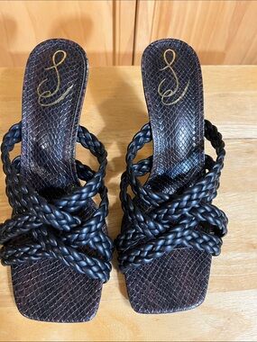 Sam Edelman Black Braided Slide Heels
